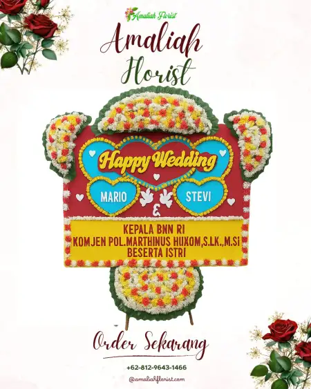 Papan Bunga Pernikahan Natah